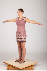 Whole Body Woman T poses Casual Average Studio photo references